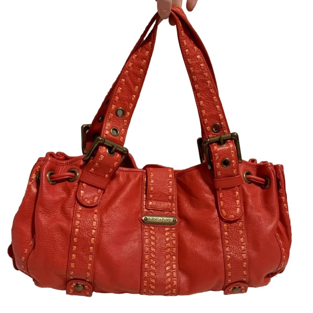 ISABELLA FIORE Red Leather Purse Shoulder Bag Handbag